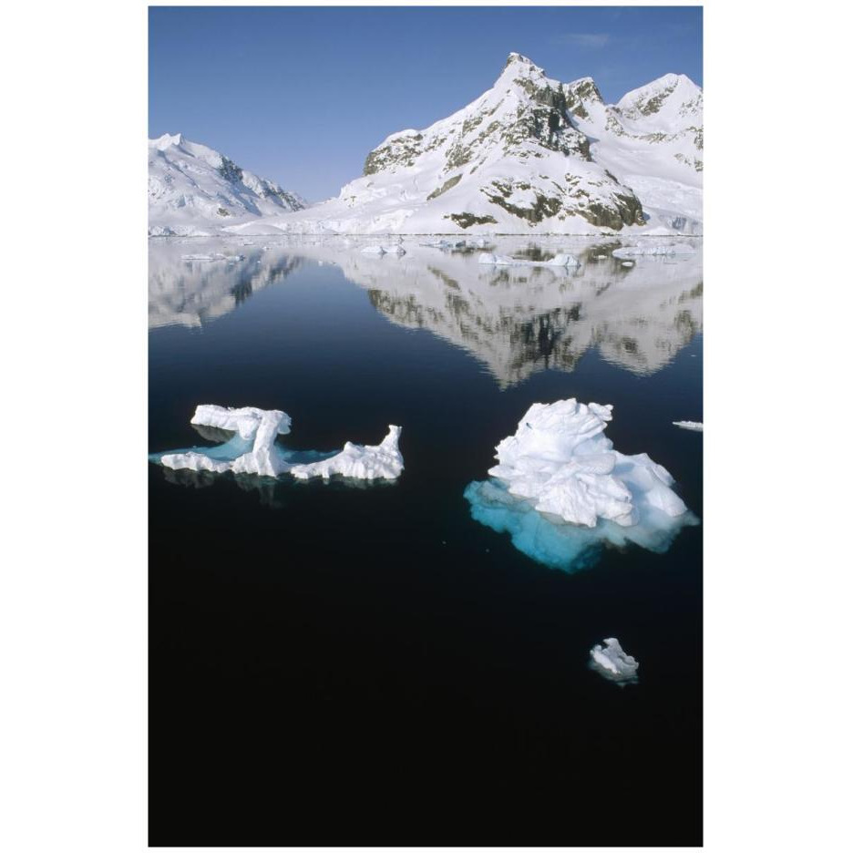 Ice floe and mountains, Paradise Bay, Antarctic Peninsula, Antarctica-Paper Art-18&quotx26"