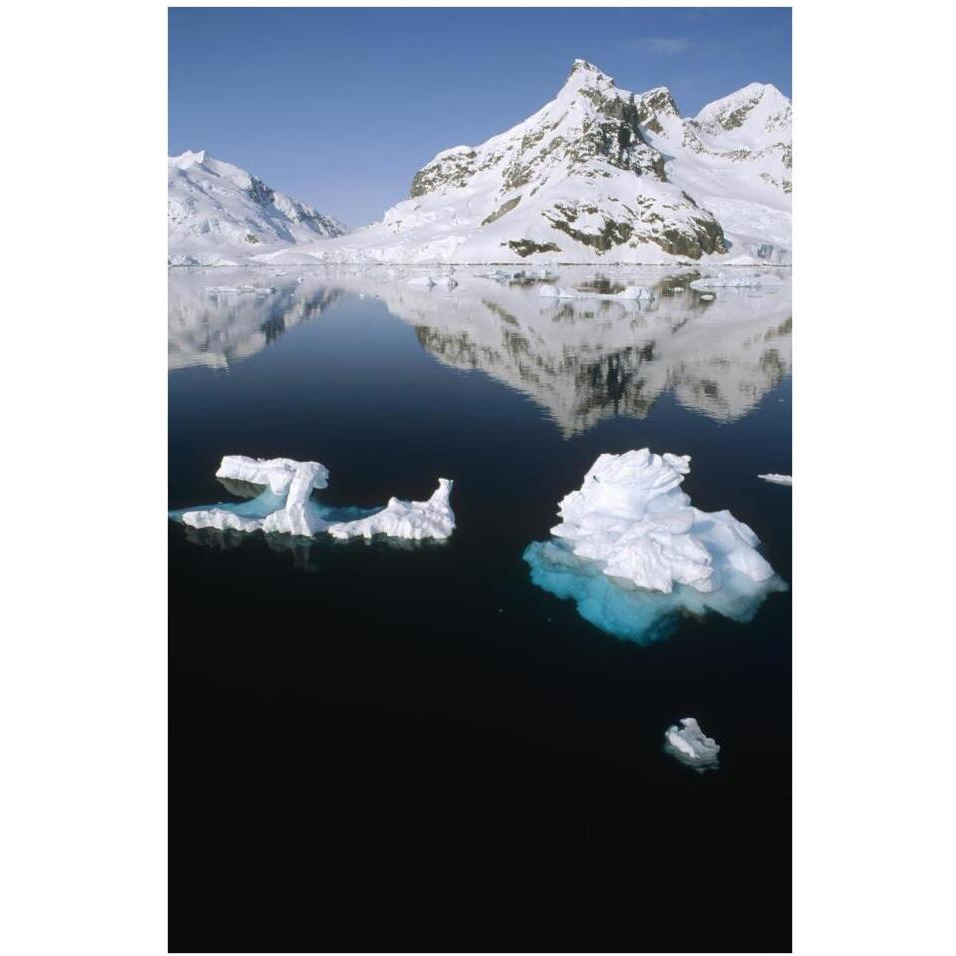 Ice floe and mountains, Paradise Bay, Antarctic Peninsula, Antarctica-Paper Art-26&quotx38"