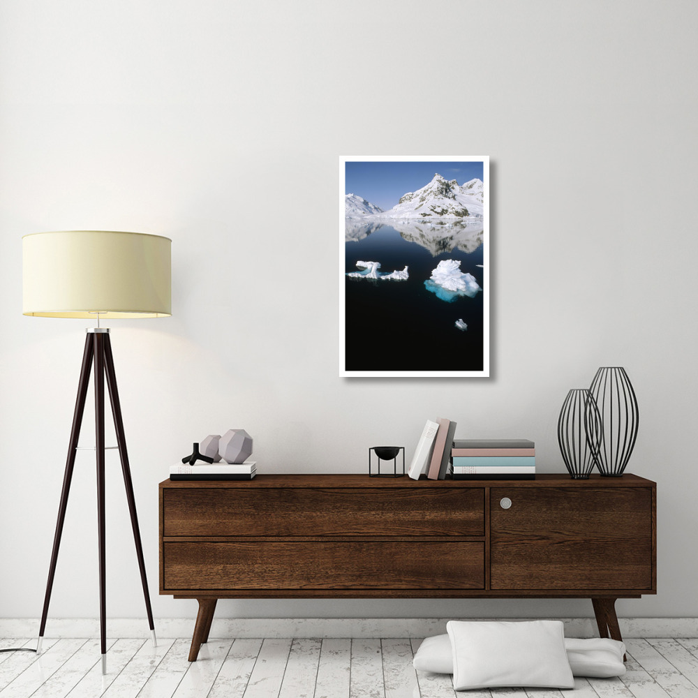 Ice floe and mountains, Paradise Bay, Antarctic Peninsula, Antarctica-Paper Art-26&quotx38"