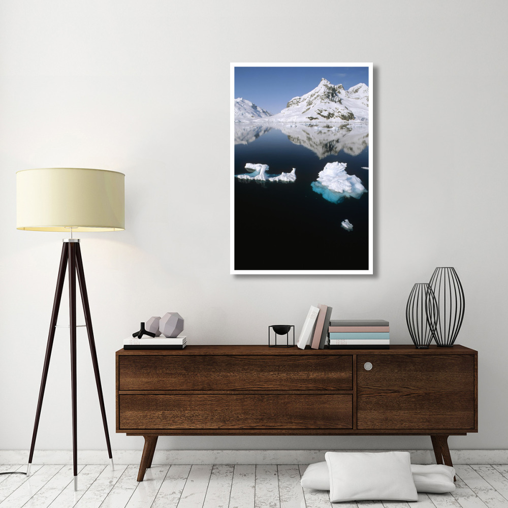 Ice floe and mountains, Paradise Bay, Antarctic Peninsula, Antarctica-Paper Art-34&quotx50"