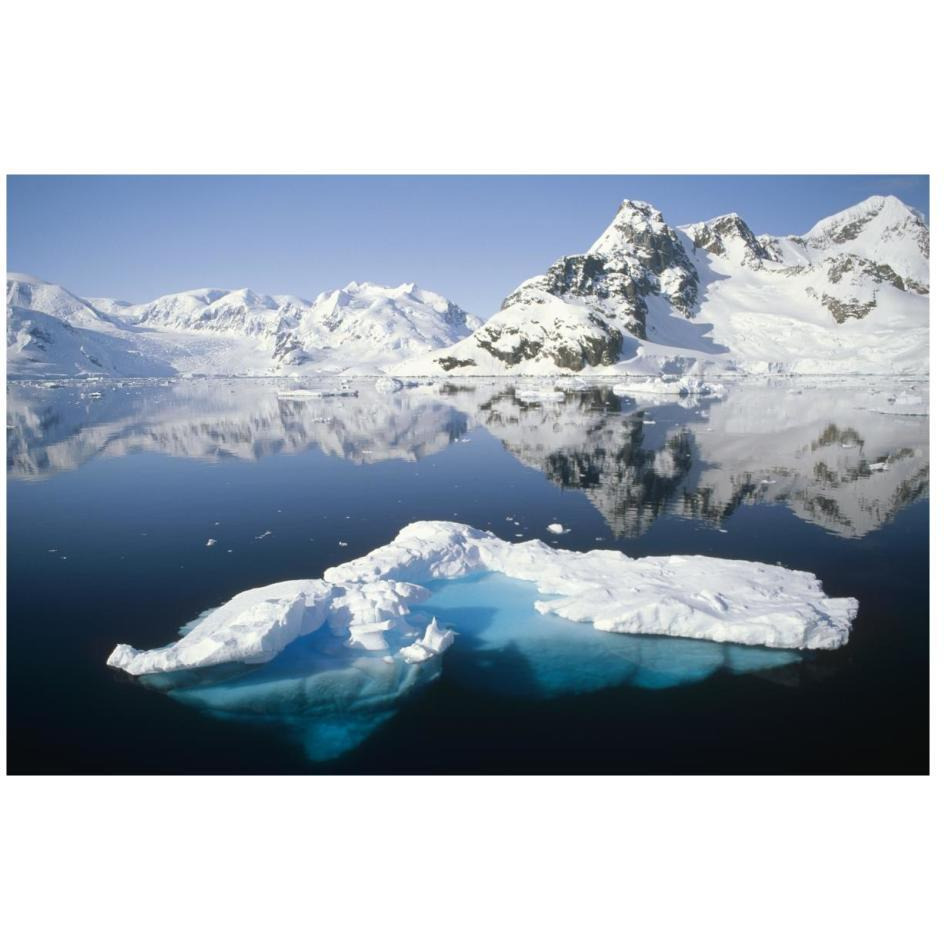 Ice floe and mountains, Paradise Bay, Antarctic Peninsula, Antarctica-Paper Art-26&quotx18"