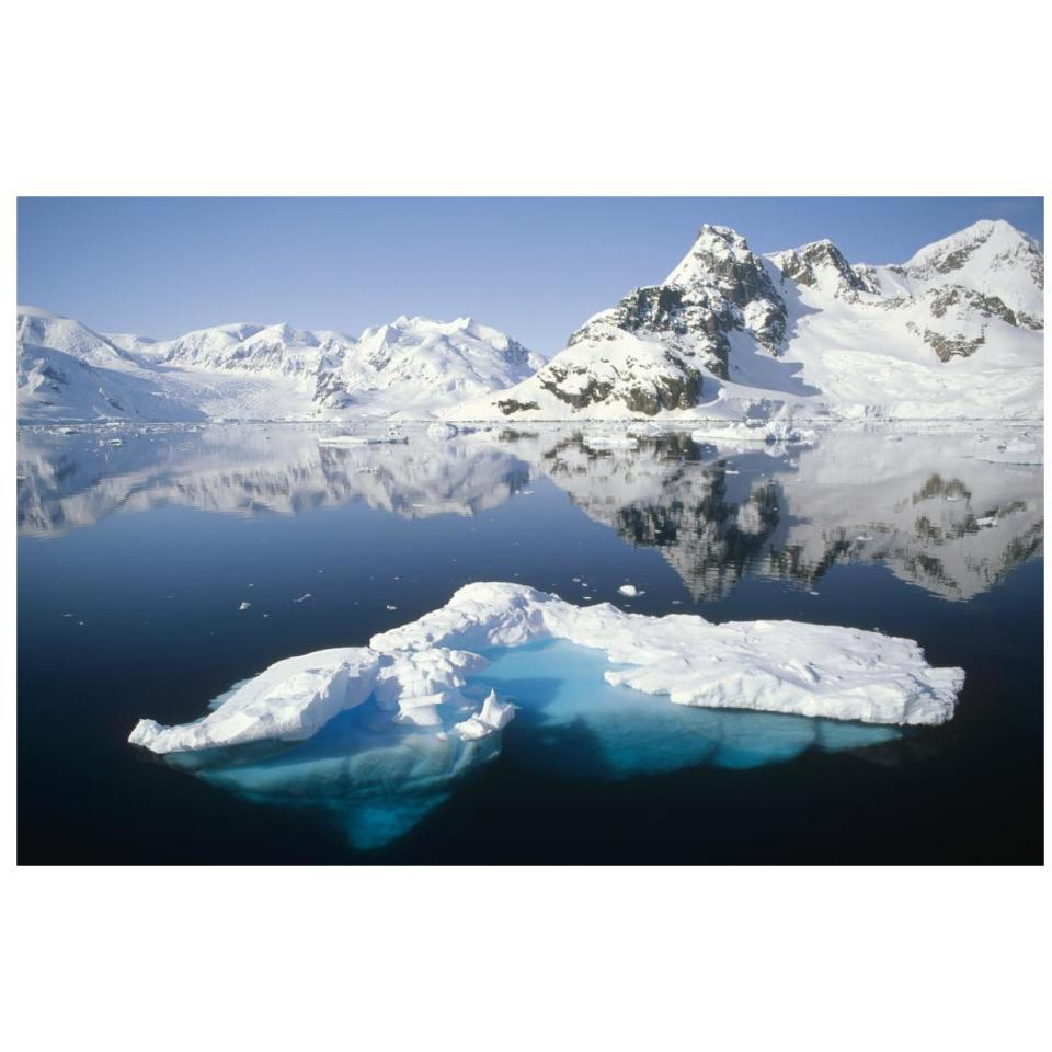 Ice floe and mountains, Paradise Bay, Antarctic Peninsula, Antarctica-Paper Art-32&quotx22"