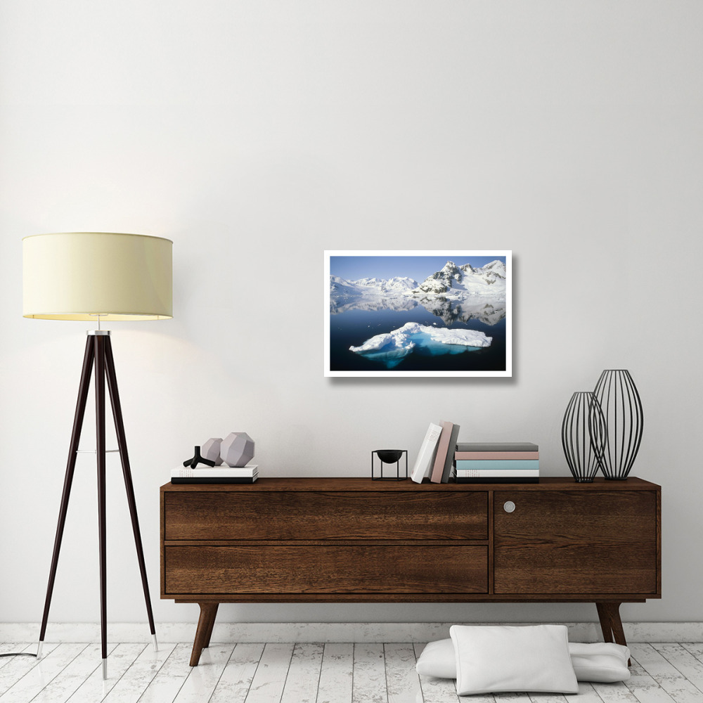 Ice floe and mountains, Paradise Bay, Antarctic Peninsula, Antarctica-Paper Art-32&quotx22"