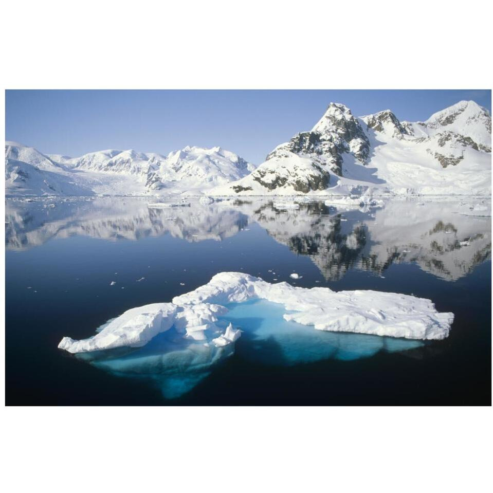 Ice floe and mountains, Paradise Bay, Antarctic Peninsula, Antarctica-Paper Art-38&quotx26"