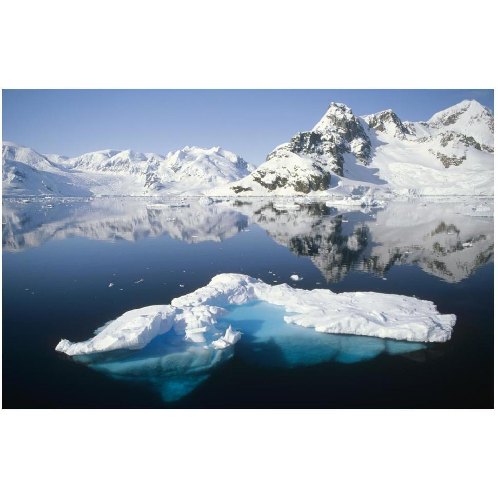Ice floe and mountains, Paradise Bay, Antarctic Peninsula, Antarctica-Paper Art-50&quotx34"