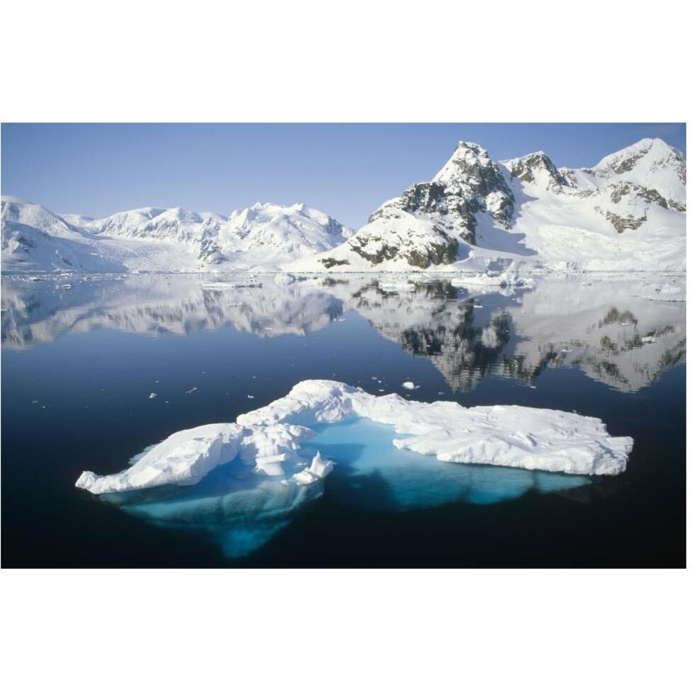 Ice floe and mountains, Paradise Bay, Antarctic Peninsula, Antarctica-Paper Art-62&quotx42"