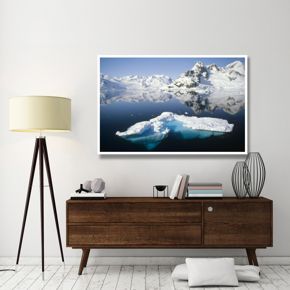 Ice floe and mountains, Paradise Bay, Antarctic Peninsula, Antarctica-Paper Art-62&quotx42"