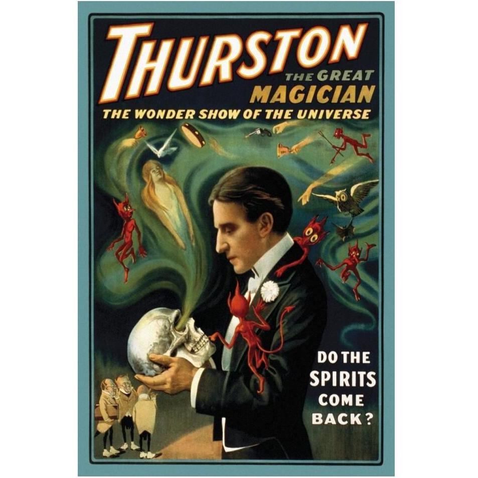 Magicians Thurston the Great Magician Do the Spirits Come Back-Paper Art-14&quotx20"
