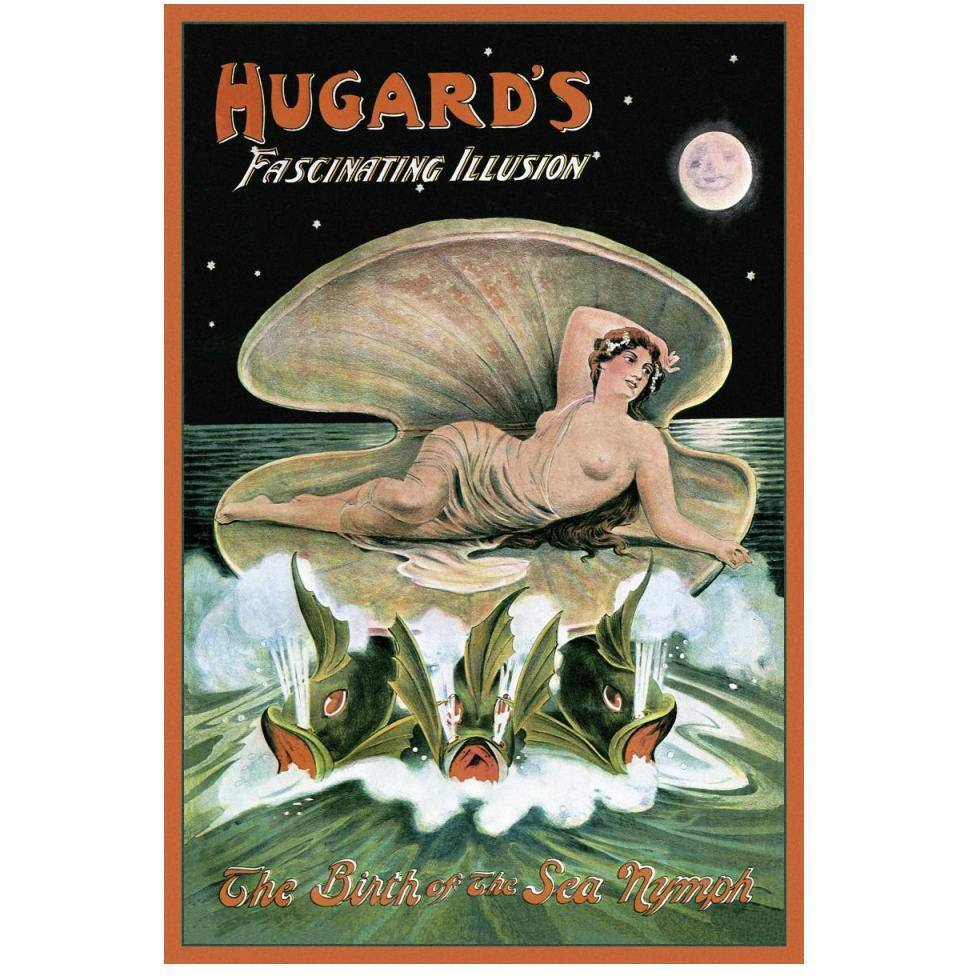 Magicians Hugard's Fascinating Illusion The Birth of the Sea Nymph-Paper Art-34&quotx50"
