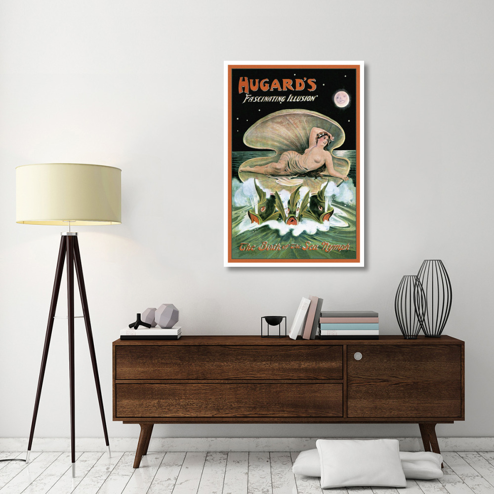 Magicians Hugard's Fascinating Illusion The Birth of the Sea Nymph-Paper Art-34&quotx50"