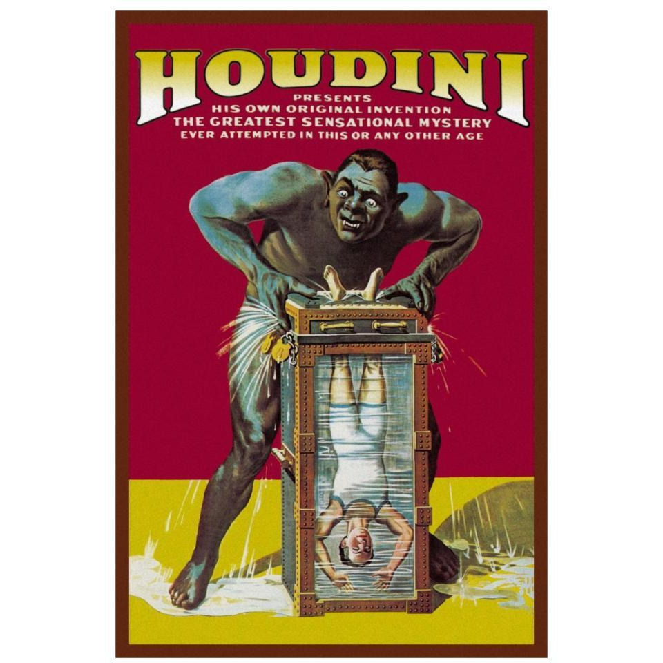 Magicians Houdini-Paper Art-22&quotx32"