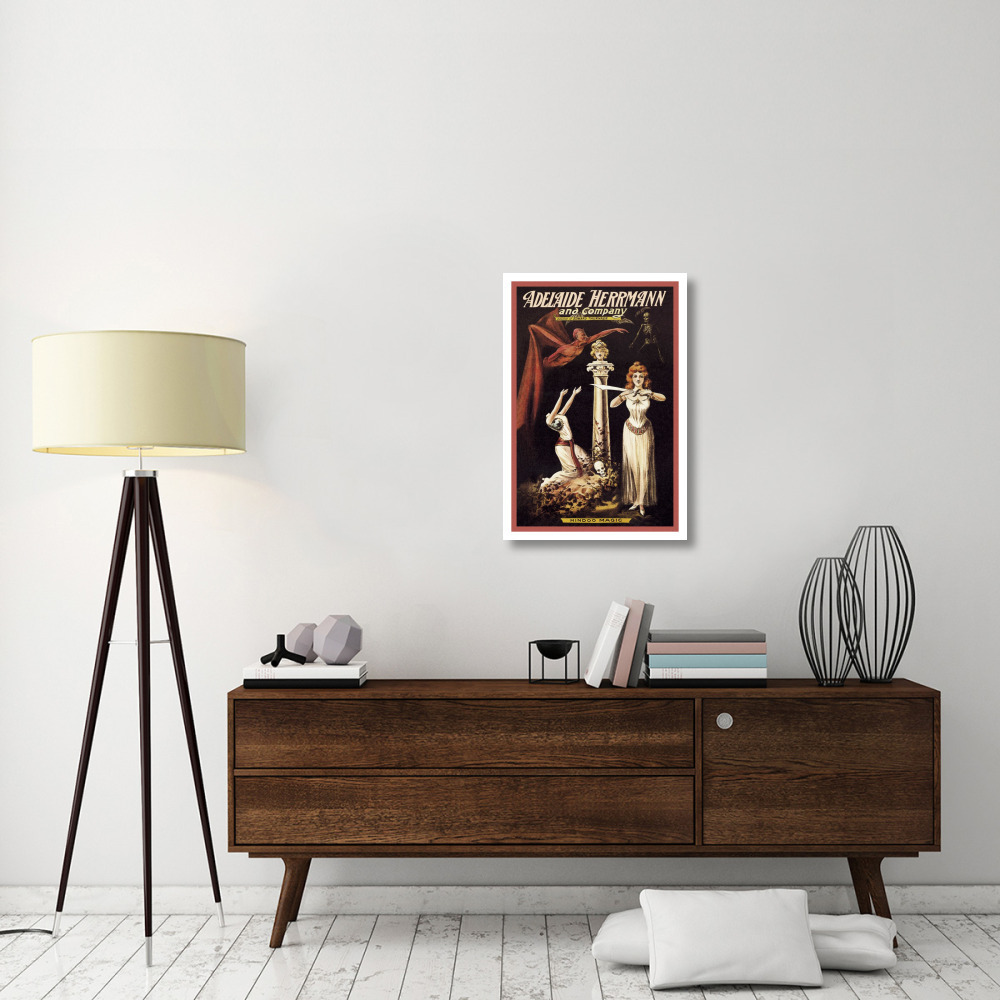 Magicians Adelaide Herrmann and Company Hindoo Magic-Paper Art-22&quotx32"