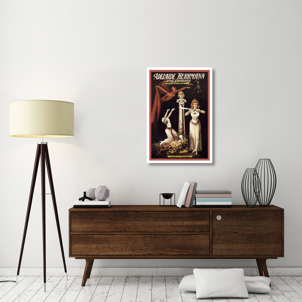 Magicians Adelaide Herrmann and Company Hindoo Magic-Paper Art-26&quotx38"