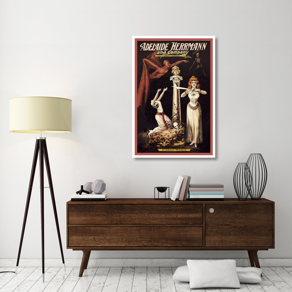 Magicians Adelaide Herrmann and Company Hindoo Magic-Paper Art-34&quotx50"