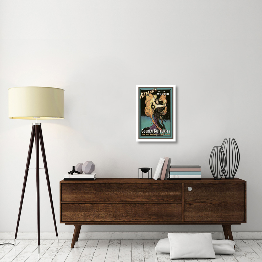 Magicians Golden Butterfly Kellar's Latest Wonder-Paper Art-18&quotx26"