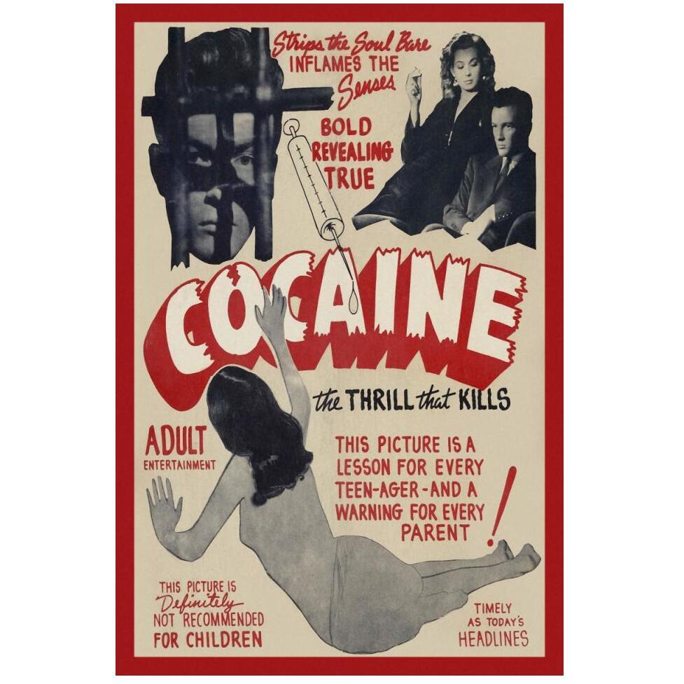 Vintage Vices Cocaine The Thrill the Kills-Paper Art-34&quotx50"