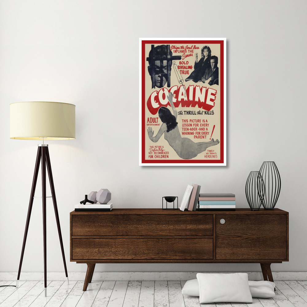 Vintage Vices Cocaine The Thrill the Kills-Paper Art-34&quotx50"