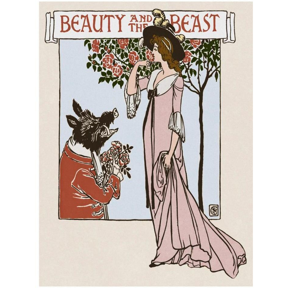 Beauty and the Beast Title Page-Paper Art-14&quotx18"