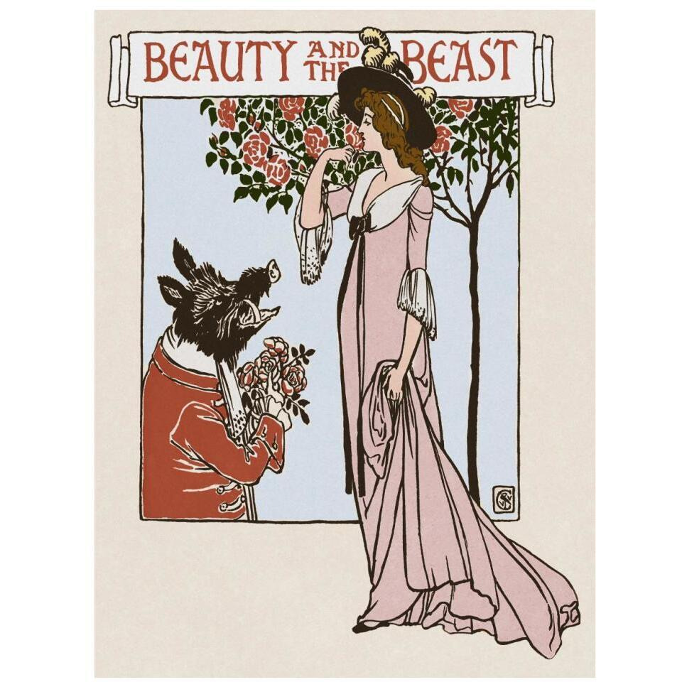 Beauty and the Beast Title Page-Paper Art-26&quotx34"