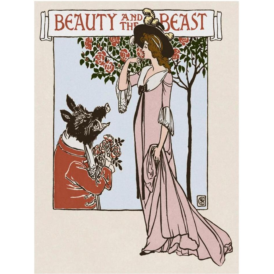 Beauty and the Beast Title Page-Paper Art-32&quotx42"