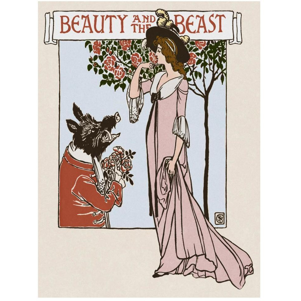 Beauty and the Beast Title Page-Paper Art-38&quotx50"