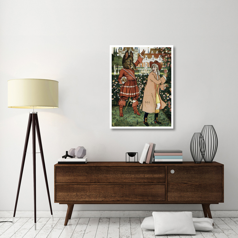 Beauty and the Beast - The Beast in Red-Paper Art-32&quotx42"