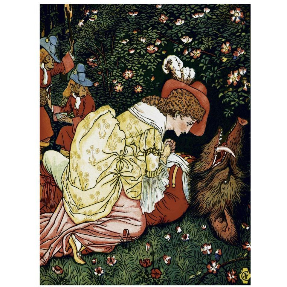 Beauty and the Beast - In the Woods-Paper Art-26&quotx34"