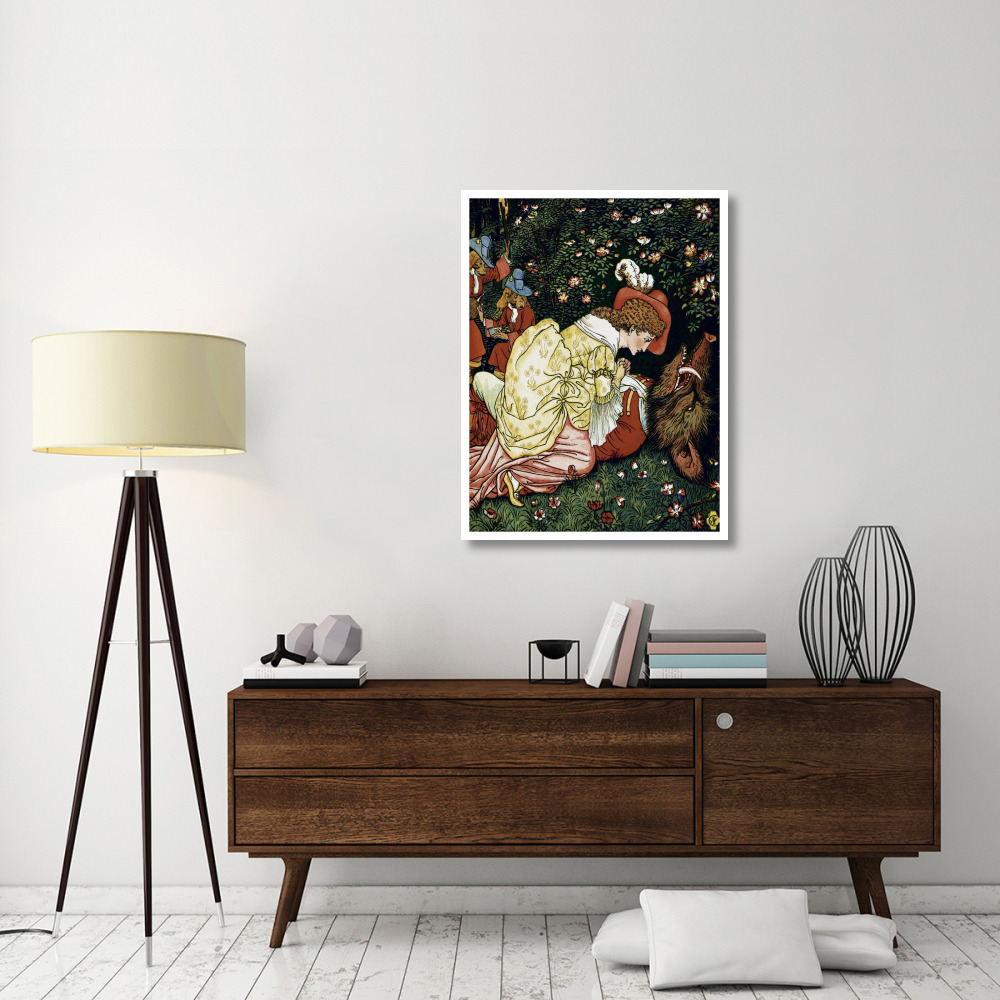 Beauty and the Beast - In the Woods-Paper Art-32&quotx42"