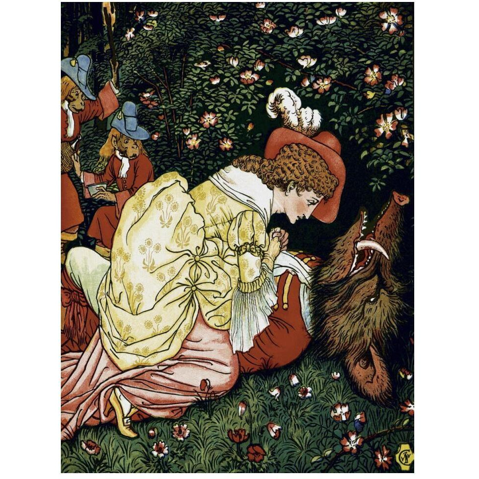 Beauty and the Beast - In the Woods-Paper Art-38&quotx50"