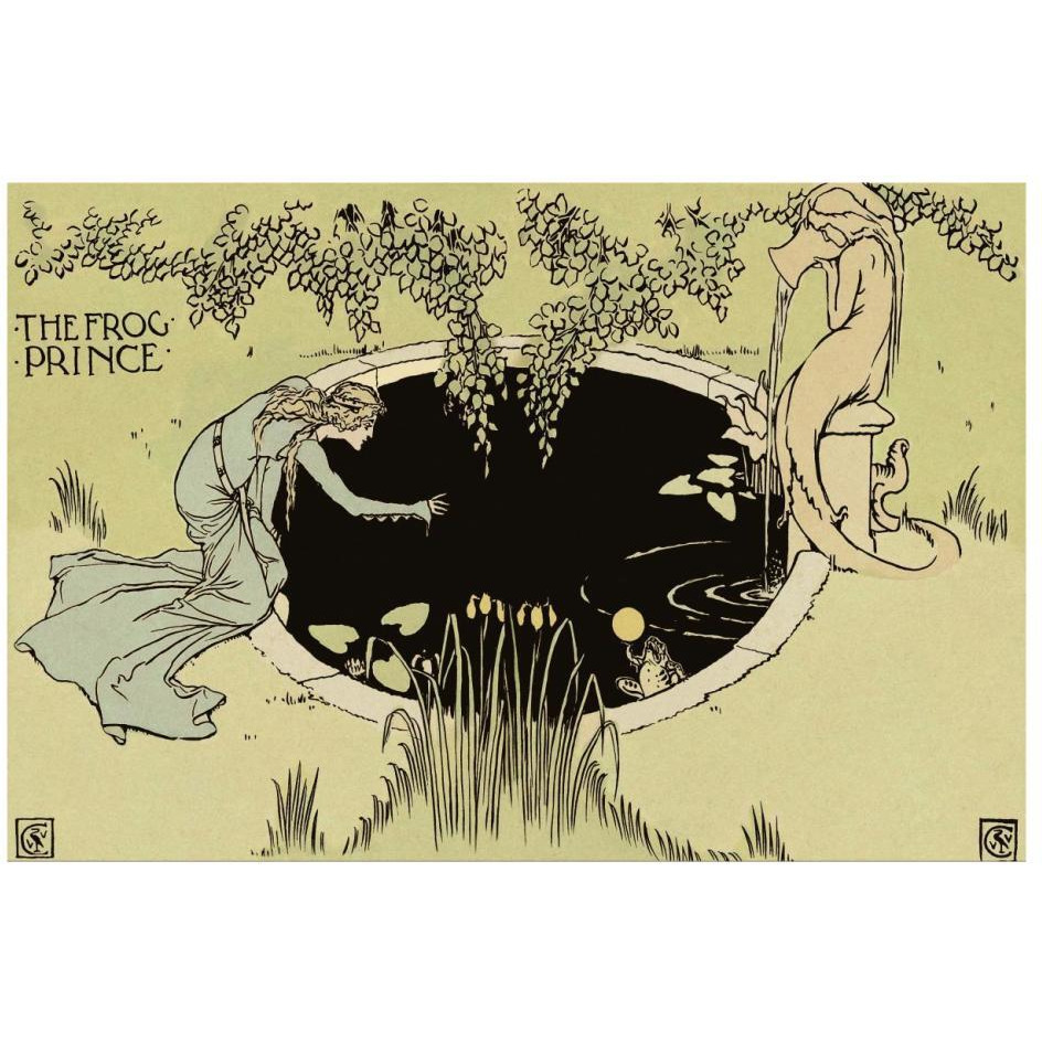 Frog Prince - The Fountain-Paper Art-26&quotx18"