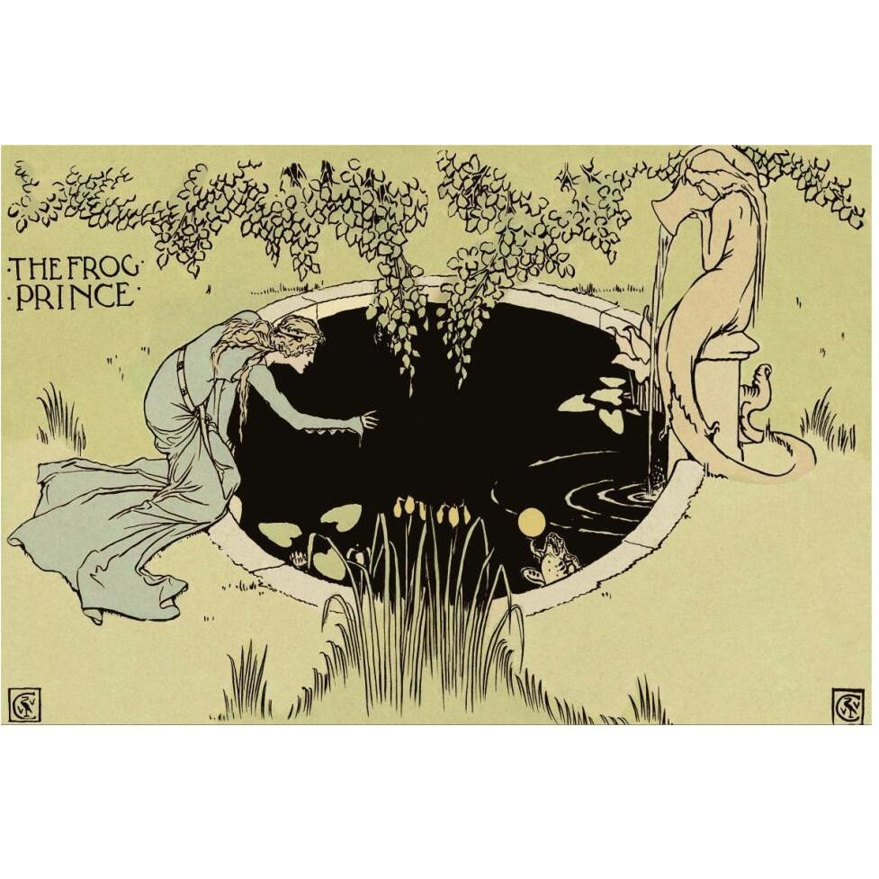Frog Prince - The Fountain-Paper Art-62&quotx42"