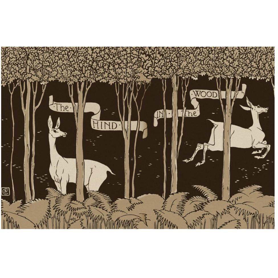 Hind in the Wood Title Page-Paper Art-50&quotx34"