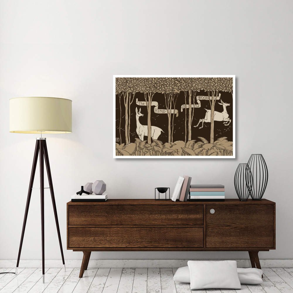 Hind in the Wood Title Page-Paper Art-50&quotx34"