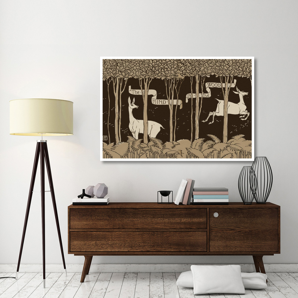 Hind in the Wood Title Page-Paper Art-62&quotx42"