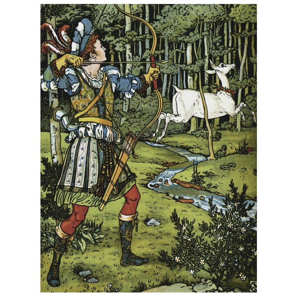 Hind in the Wood - The Archer-Paper Art-14&quotx18"