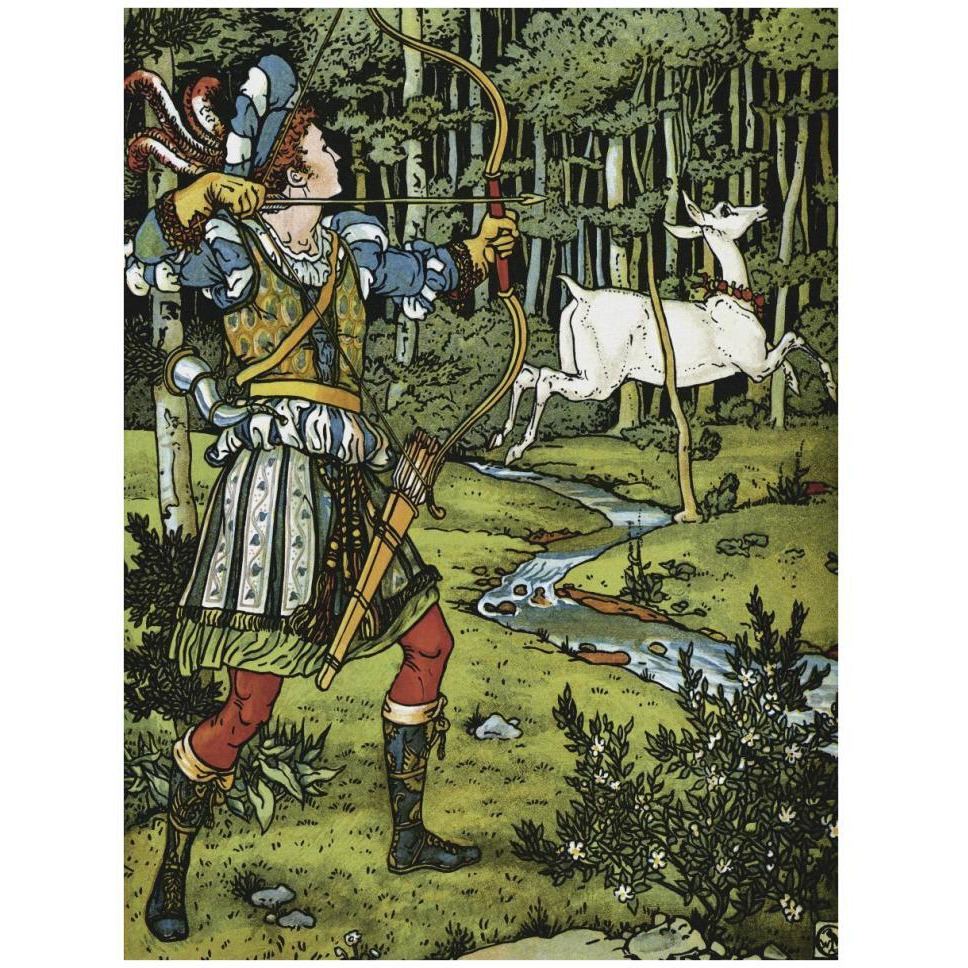 Hind in the Wood - The Archer-Paper Art-32&quotx42"