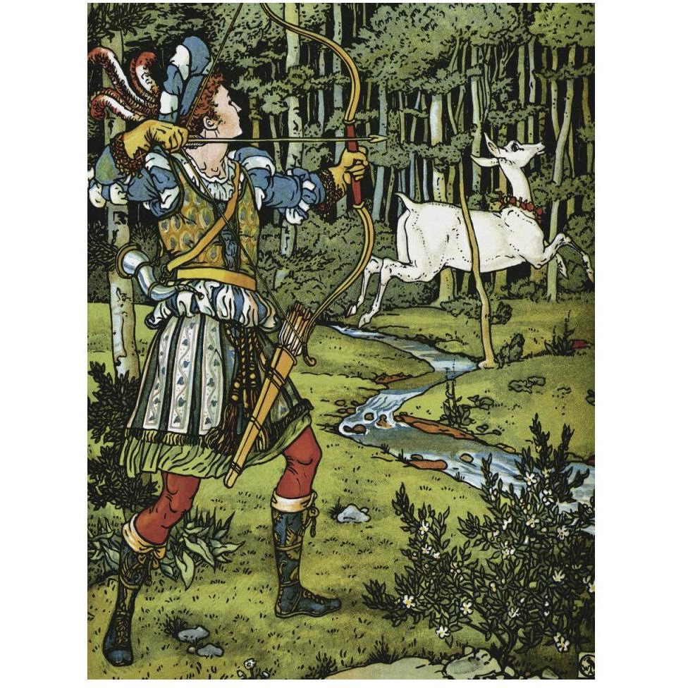 Hind in the Wood - The Archer-Paper Art-38&quotx50"