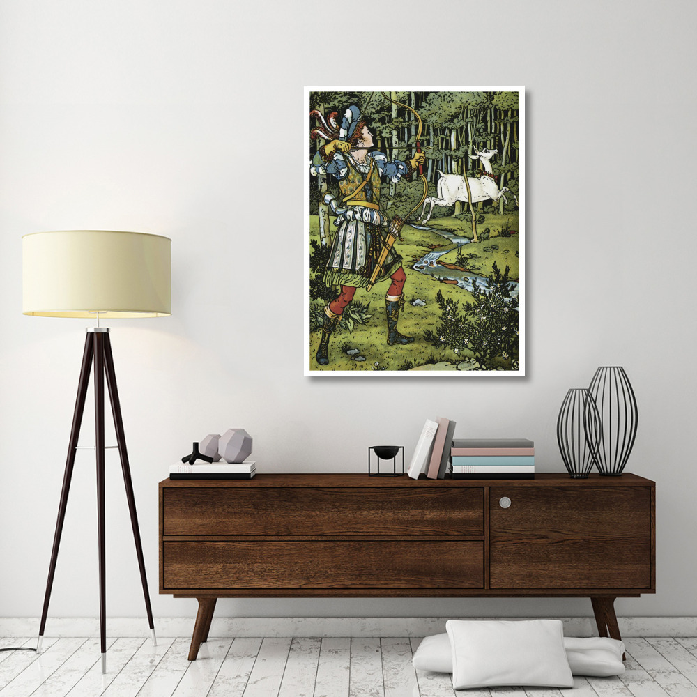 Hind in the Wood - The Archer-Paper Art-38&quotx50"