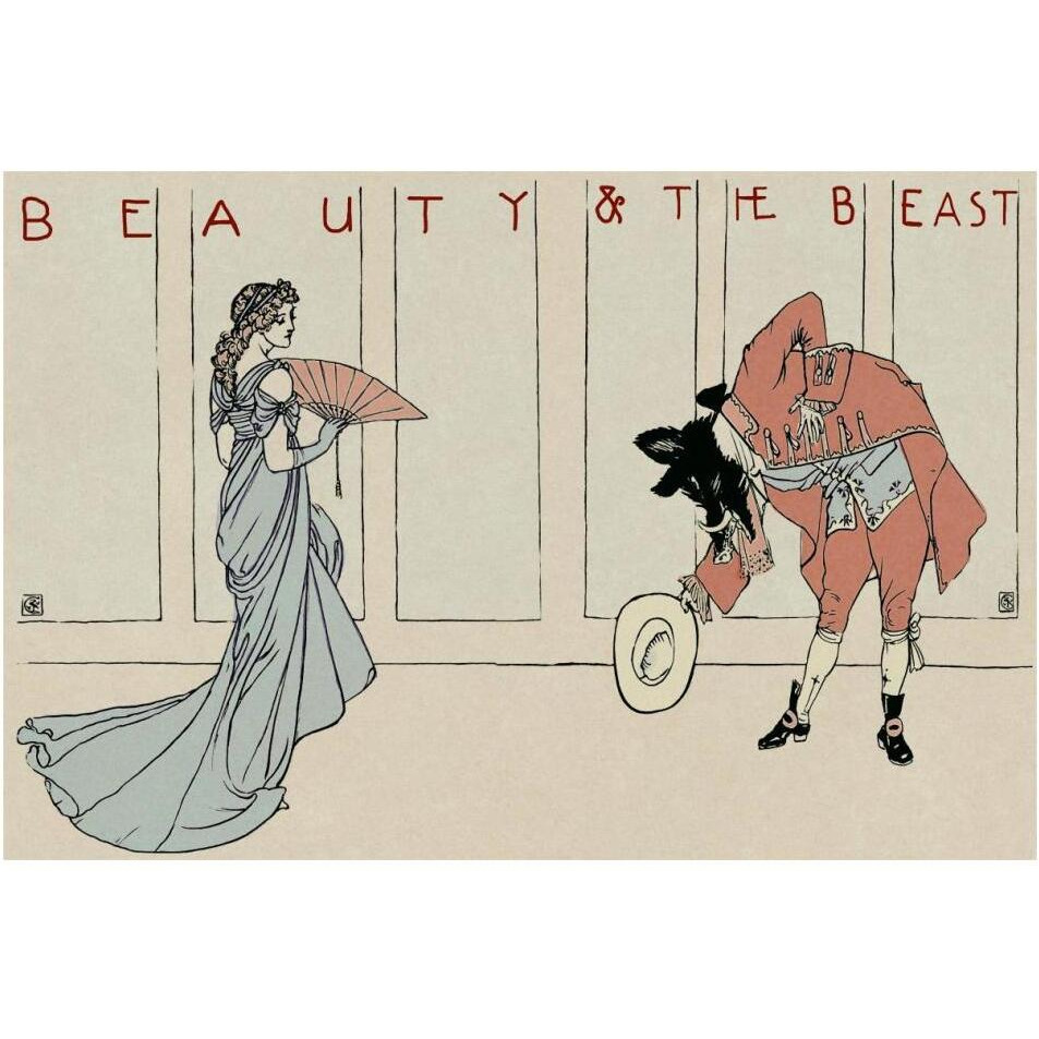 Beauty and the Beast - The Bow-Paper Art-20&quotx14"