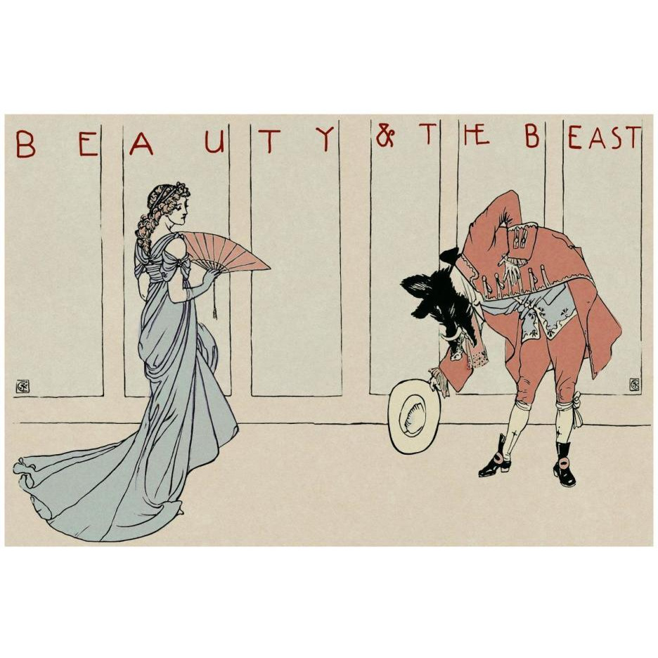 Beauty and the Beast - The Bow-Paper Art-26&quotx18"