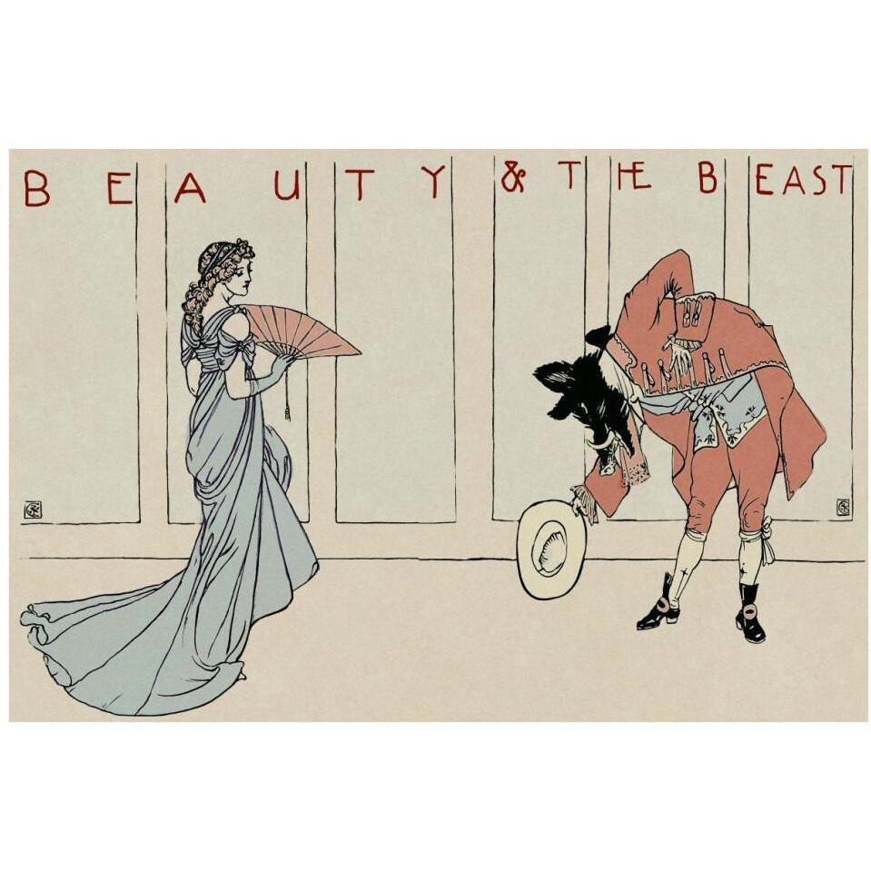 Beauty and the Beast - The Bow-Paper Art-38&quotx26"