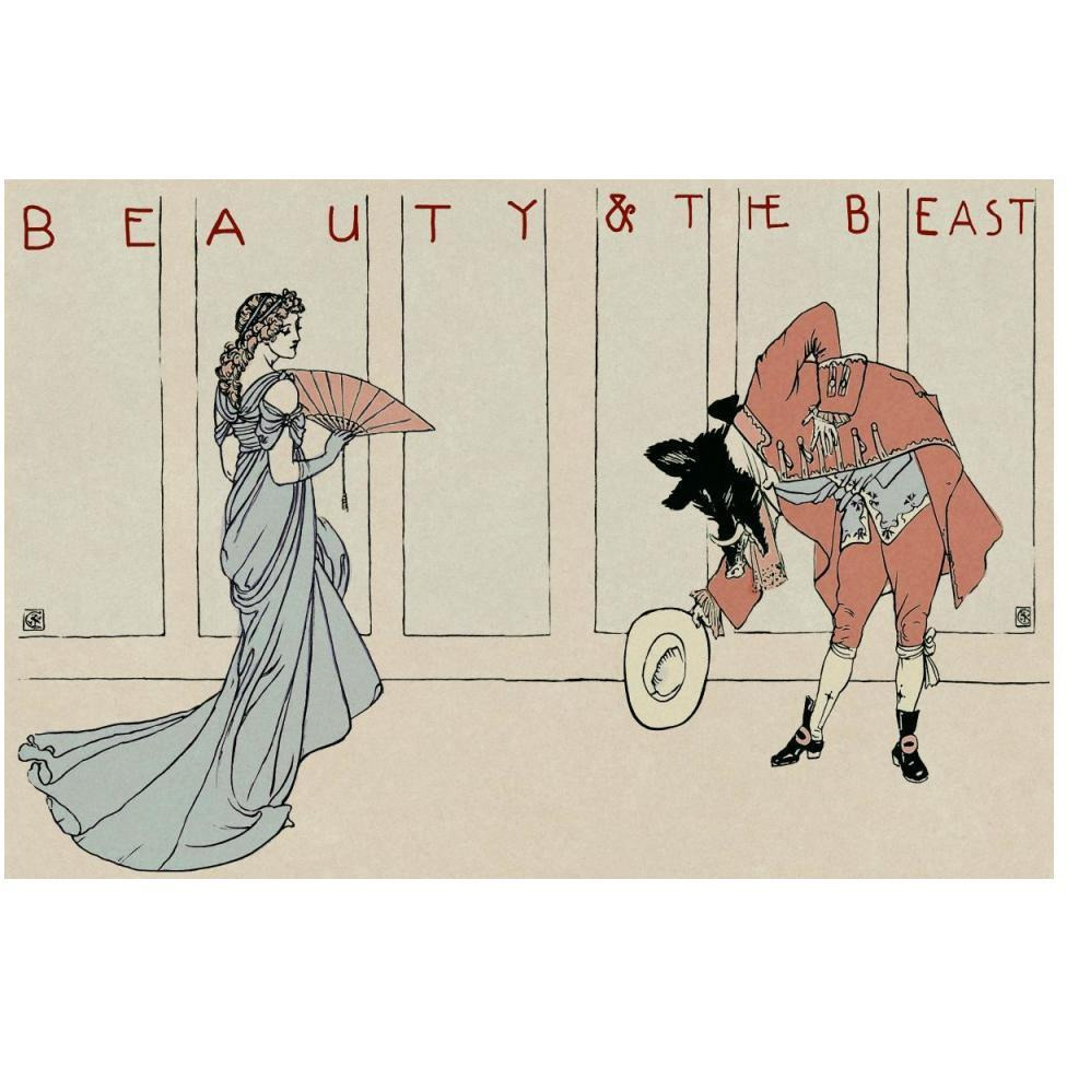 Beauty and the Beast - The Bow-Paper Art-50&quotx34"