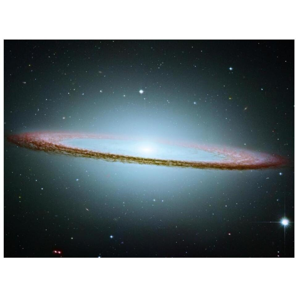 M104 - The Sombrero Galaxy - Colored with Infrared Data-Paper Art-18&quotx14"