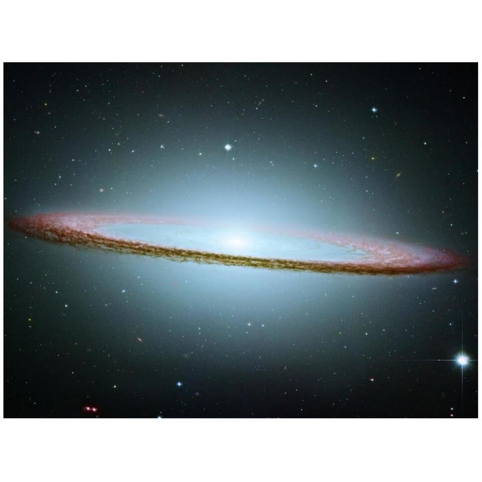 M104 - The Sombrero Galaxy - Colored with Infrared Data-Paper Art-42&quotx32"