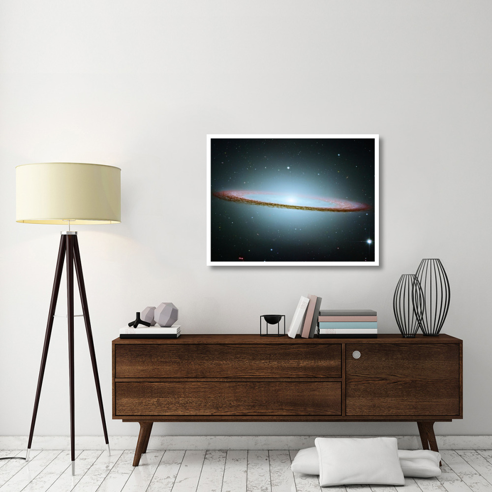 M104 - The Sombrero Galaxy - Colored with Infrared Data-Paper Art-42&quotx32"