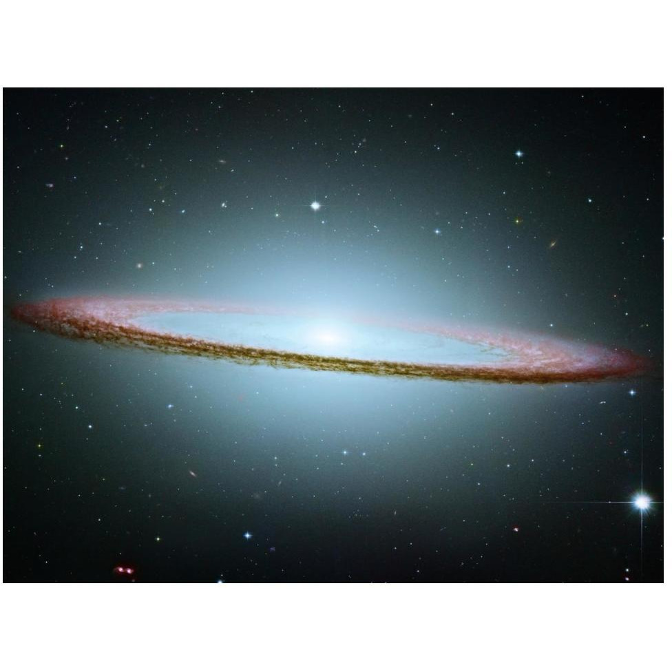 M104 - The Sombrero Galaxy - Colored with Infrared Data-Paper Art-50&quotx38"