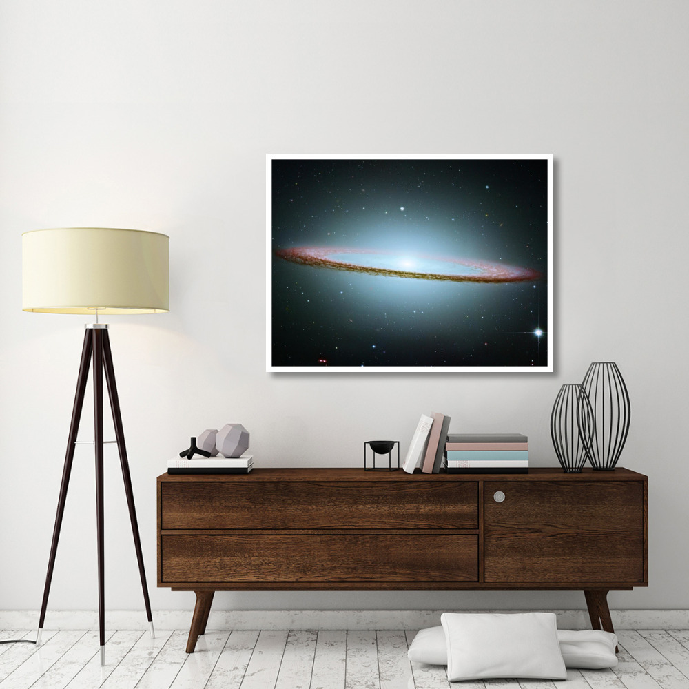 M104 - The Sombrero Galaxy - Colored with Infrared Data-Paper Art-50&quotx38"
