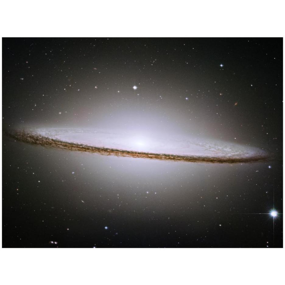 M104 - The Sombrero Galaxy -  Visible Light-Paper Art-26&quotx20"