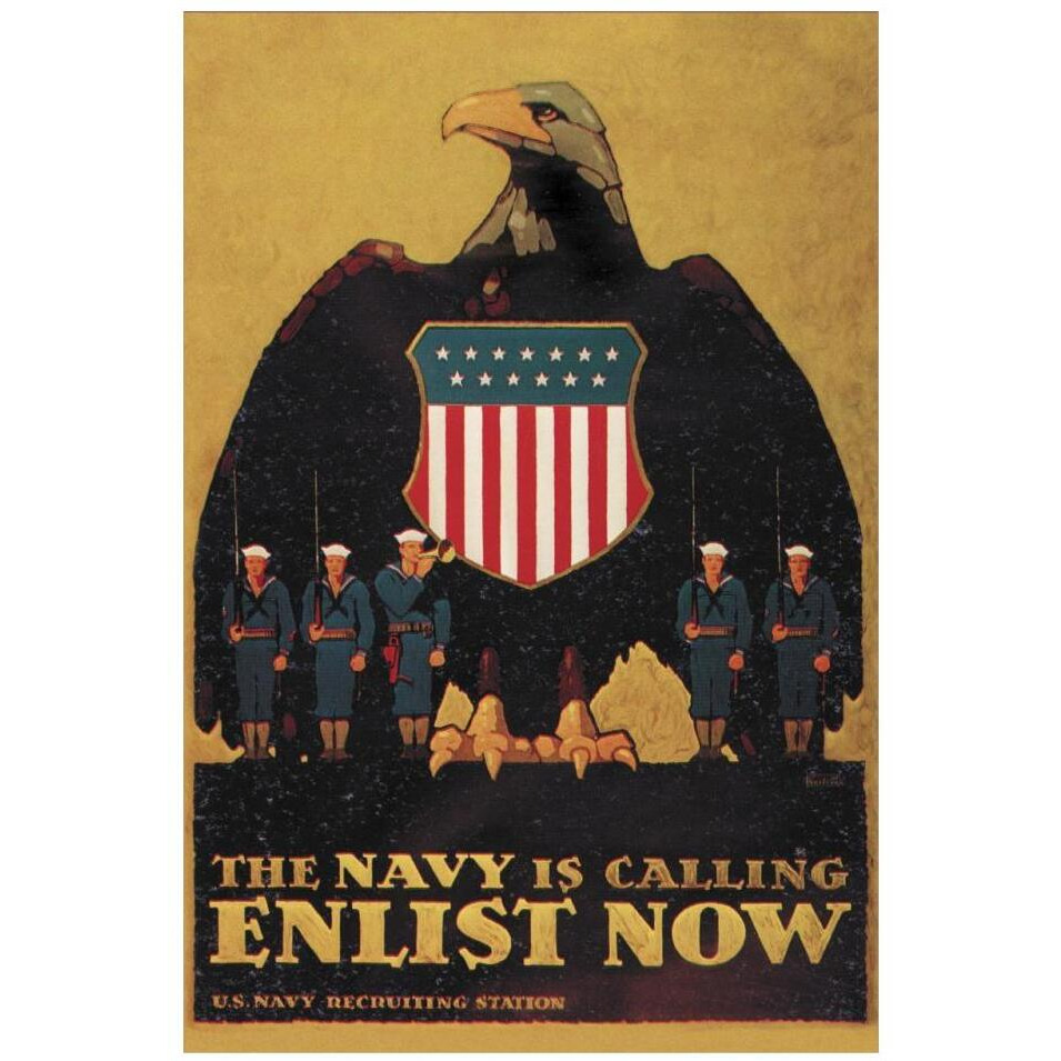 WWI Navy is Calling Enlist Now-Paper Art-22&quotx32"
