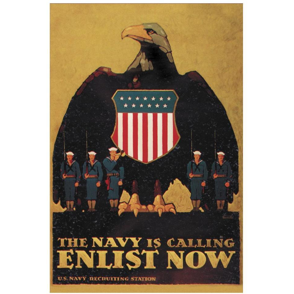 WWI Navy is Calling Enlist Now-Paper Art-26&quotx38"